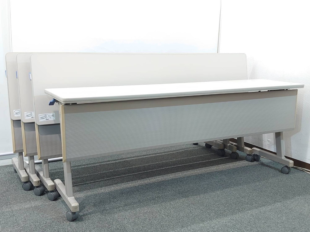 送料無料 東京地区限定 10台セット W1800×D450×H700 コクヨ 折りたたみテーブル 折り畳みテーブル スタックテーブル ミーティングテーブル 会議テーブル スタッキングテーブル KTT-S900F1 【中古オフィス家具】【中古】 - 画像 (3)