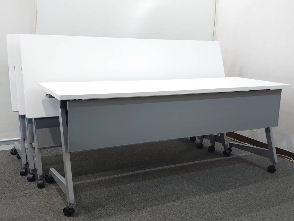 送料無料 東京地区限定 オカムラ フラプターL 折りたたみテーブル 折り畳みテーブル スタックテーブル ミーティングテーブル 会議テーブル スタッキングテーブル 81F2CB-MG99 【中古オフィス家具】【中古】 - 画像 (2)