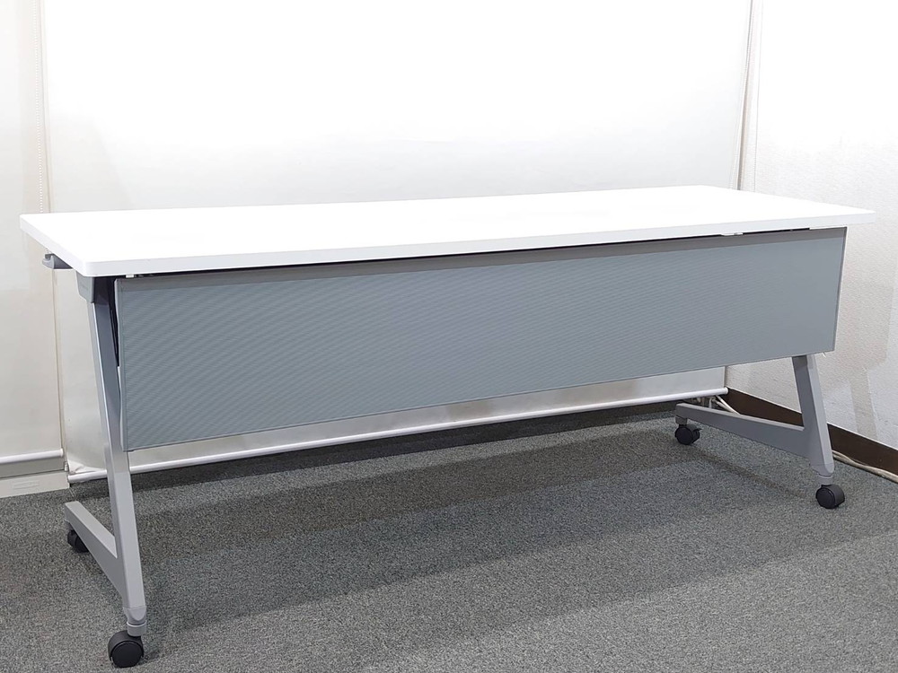 送料無料 東京地区限定 オカムラ フラプターL 折りたたみテーブル 折り畳みテーブル スタックテーブル ミーティングテーブル 会議テーブル スタッキングテーブル 81F2CB-MG99 【中古オフィス家具】【中古】 - 画像 (4)