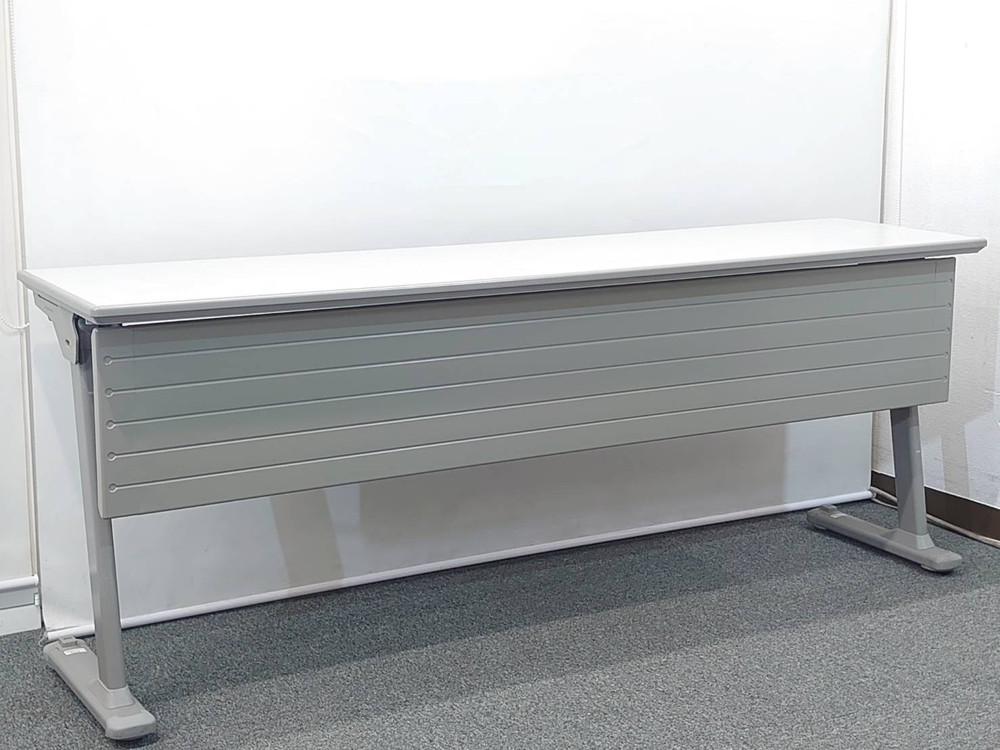 【送料無料 東京地区限定】 4台セット オカムラ 折りたたみテーブル 折り畳みテーブル スタックテーブル ミーティングテーブル 会議テーブル スタッキングテーブル W1800×D450×H700 【中古オフィス家具】【中古】 - 画像 (4)