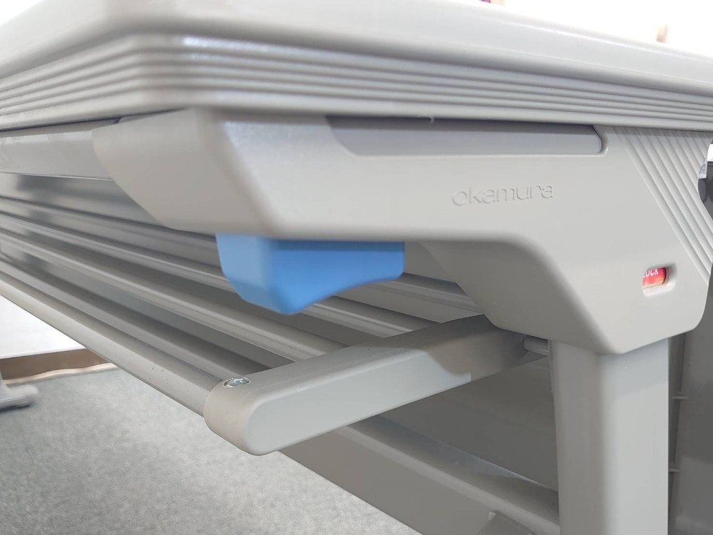 【送料無料 東京地区限定】 4台セット オカムラ 折りたたみテーブル 折り畳みテーブル スタックテーブル ミーティングテーブル 会議テーブル スタッキングテーブル W1800×D450×H700 【中古オフィス家具】【中古】 - 画像 (8)