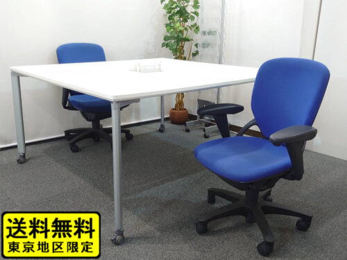 送料無料 地域限定 2人用 フリーアドレス デスクセット コクヨ ワークソート ワークテーブルセット W1400 フリアド 平机 可動式 オフィステーブル ミーティングテーブル 会議テーブル 多目的テーブル SDT-WS1414PAW 開業セット KOKUYO -00660 -00659 国産 【中古オフィス家具】【中古】