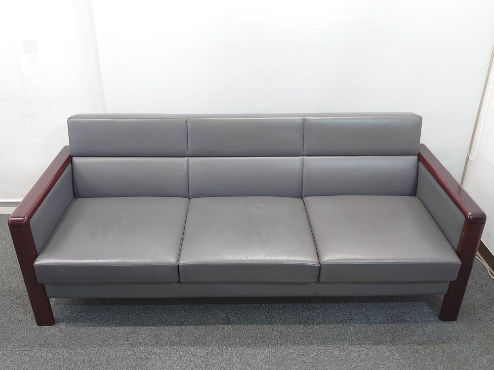 送料無料 東京地区限定 イトーキ 応接セット 4点セット 5人用 3人掛けソファ 1人掛けソファ×2 テーブル ソファセット 役員 会議 応接ソファ 役員ソファセット ITOKI 国産 【中古オフィス家具】【中古】 - 画像 (6)