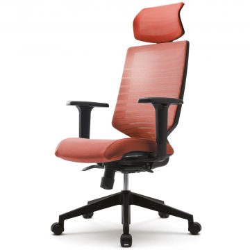 【法人様限定】T30チェア 可動肘 ヘッドレスト付き オレンジ FHTN302RF020