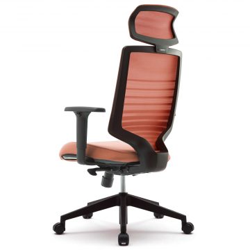 【法人様限定】T30チェア 可動肘 ヘッドレスト付き オレンジ FHTN302RF020 - 画像 (3)