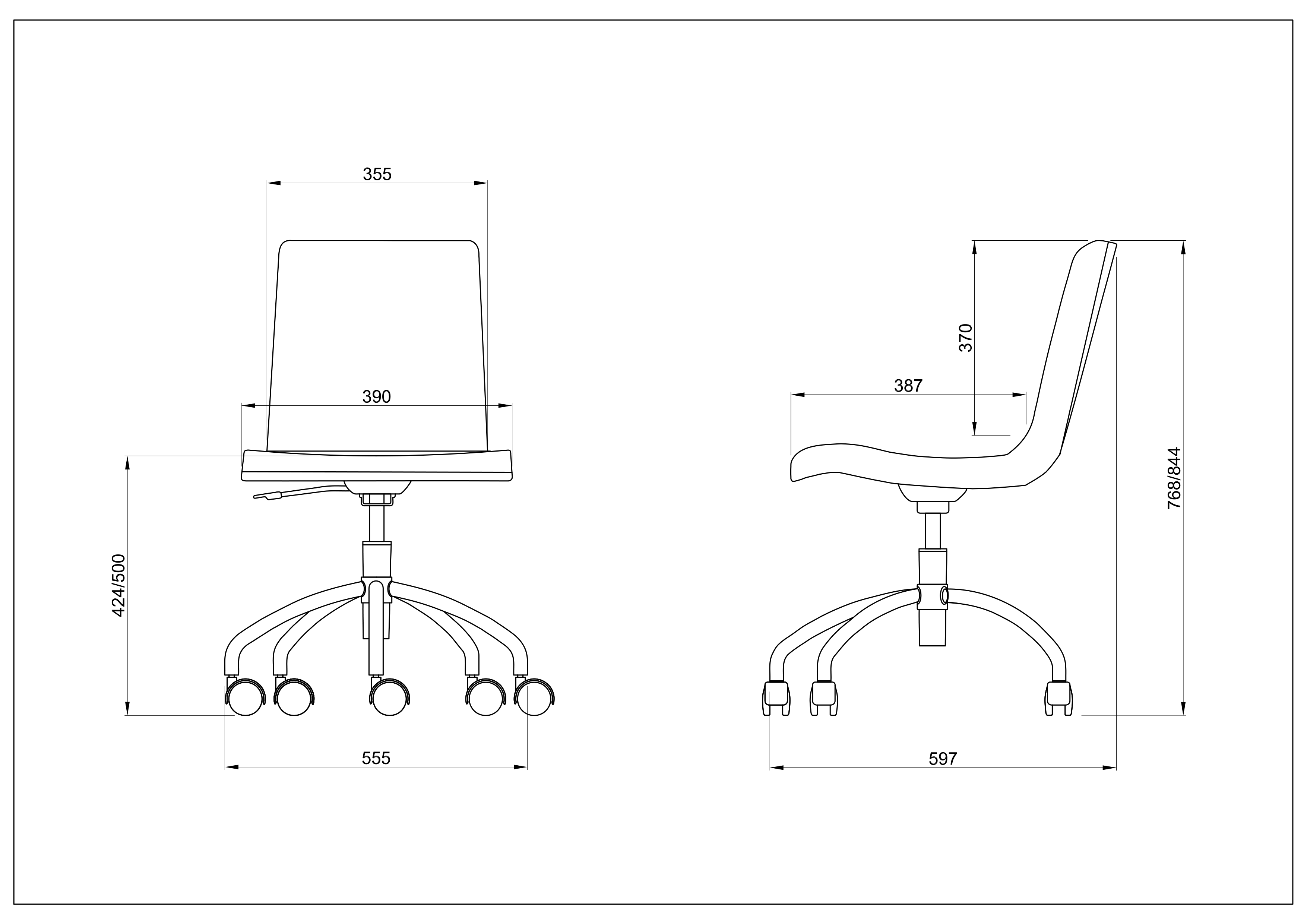 【法人様限定】送料無料 トワルチェア グリーンⅡ ブラック脚 RFTWC-FPGN2 - 画像 (5)