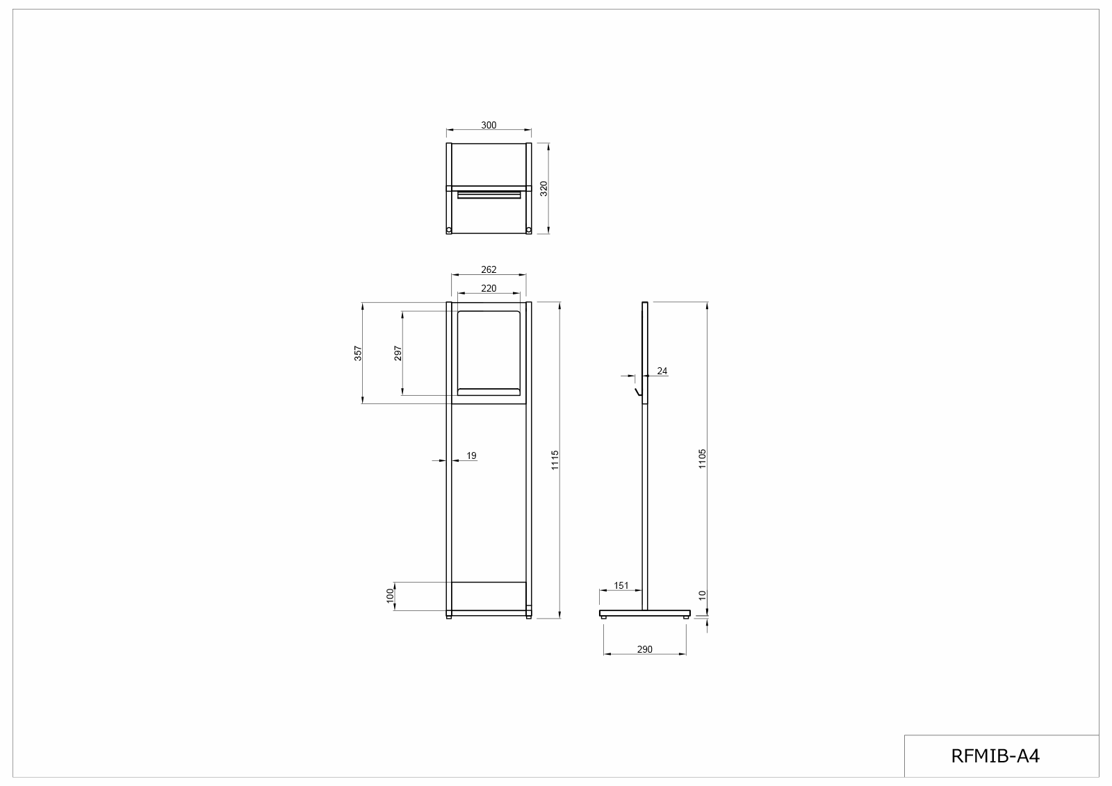【法人様限定】送料無料 ミーツ 案内板A4 ウォルナット RFMIB-A4DM - 画像 (6)