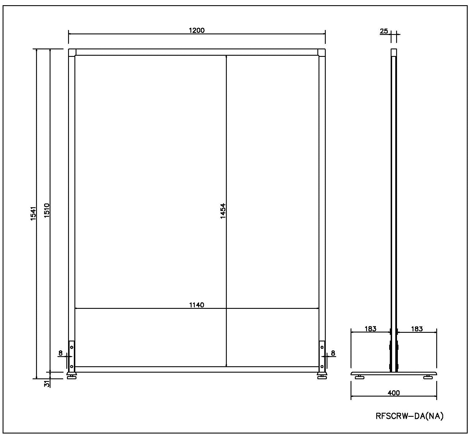 【法人様限定】送料無料 シンプルスクリーン W1200 (アジャスター仕様) ホワイト - 画像 (5)