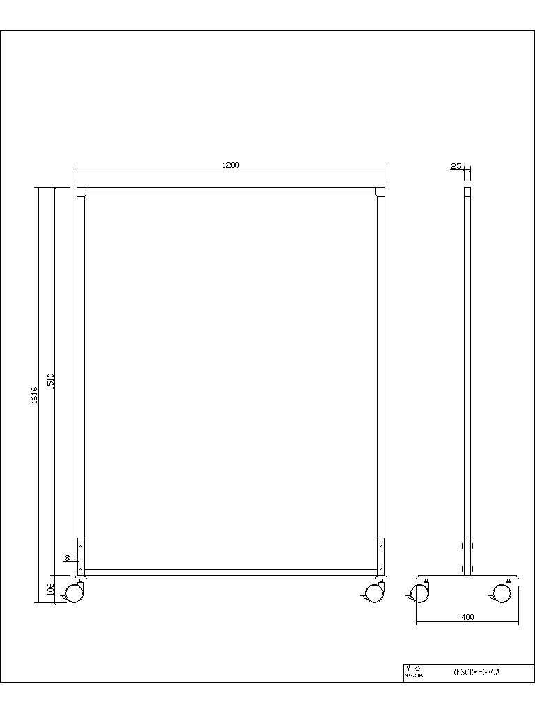 【法人様限定】送料無料 シンプルスクリーン W1200 (キャスター仕様) ナチュラル - 画像 (4)