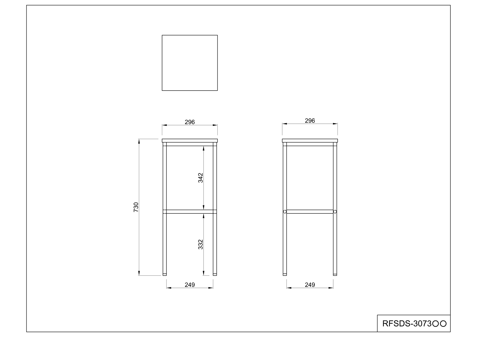 【法人様限定】送料無料 シンプル消毒液台 W300 ホワイト RFSDS-3073WH - 画像 (6)