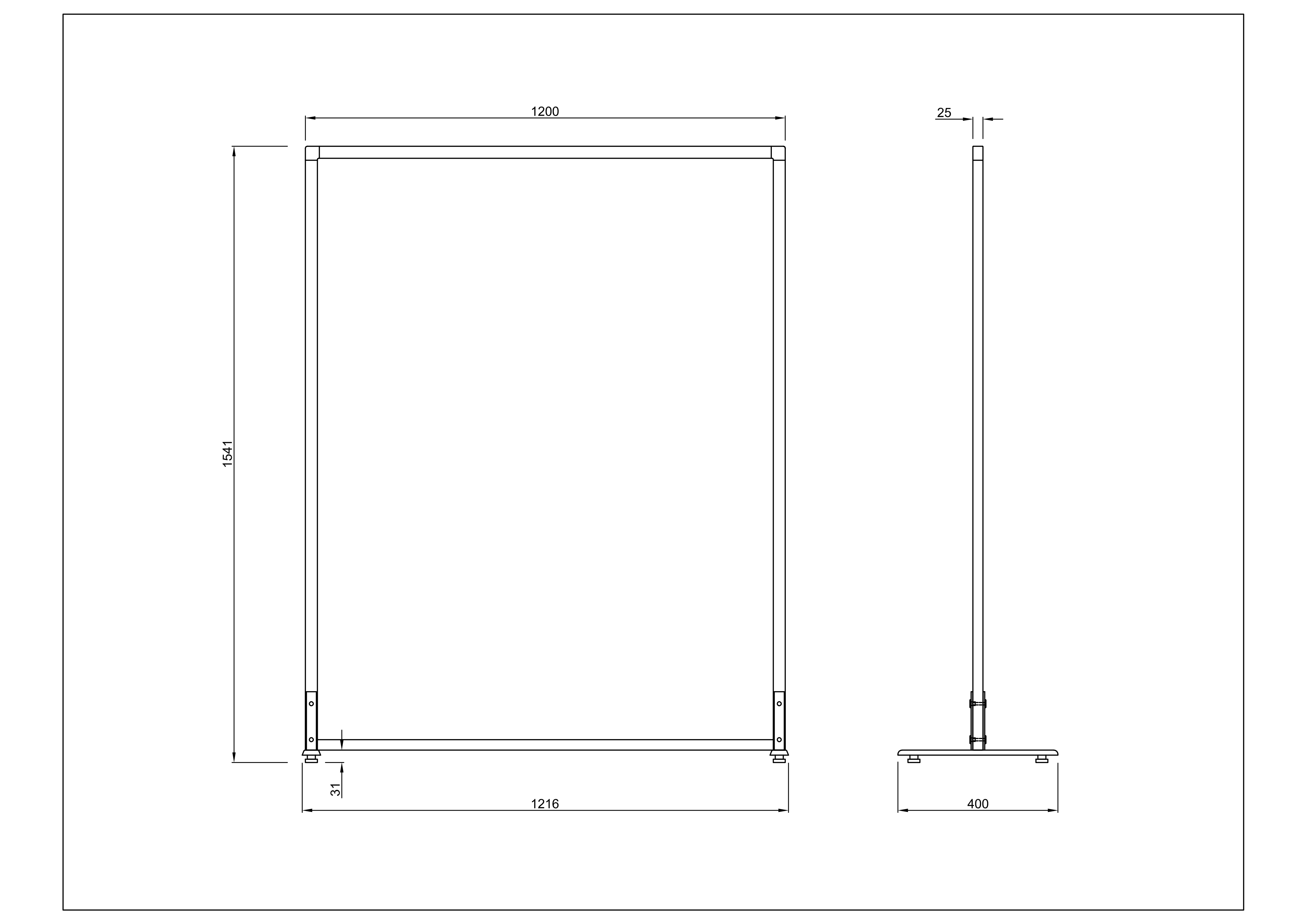 【法人様限定】送料無料 シンプルスクリーンⅡ W1200 ワイド ダーク(アジャスター仕様)RFSCR2-DAWAJ - 画像 (5)