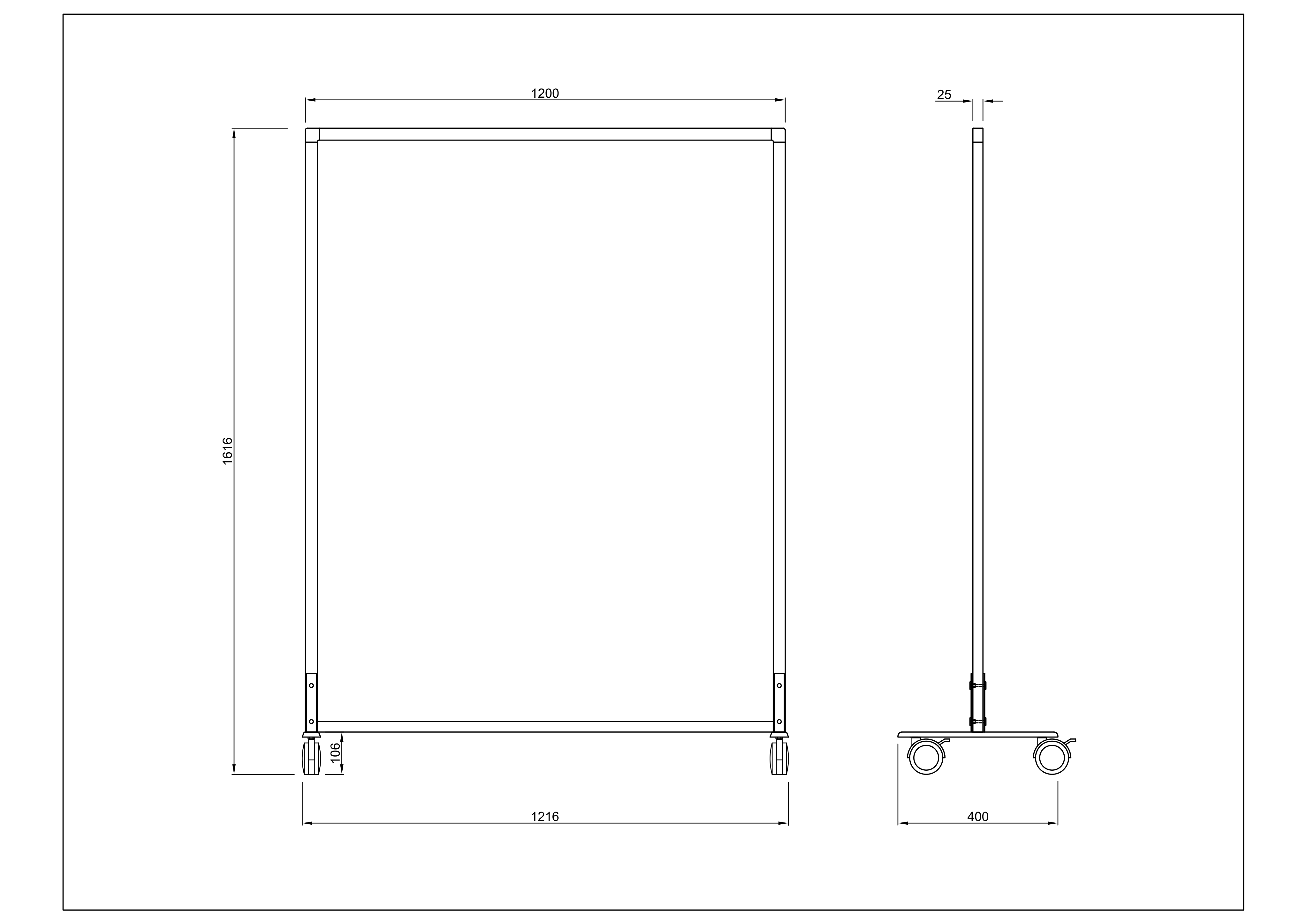 【法人様限定】送料無料 シンプルスクリーンⅡ W1200 ワイド ナチュラル(キャスター仕様)RFSCR2-NAWCA - 画像 (4)