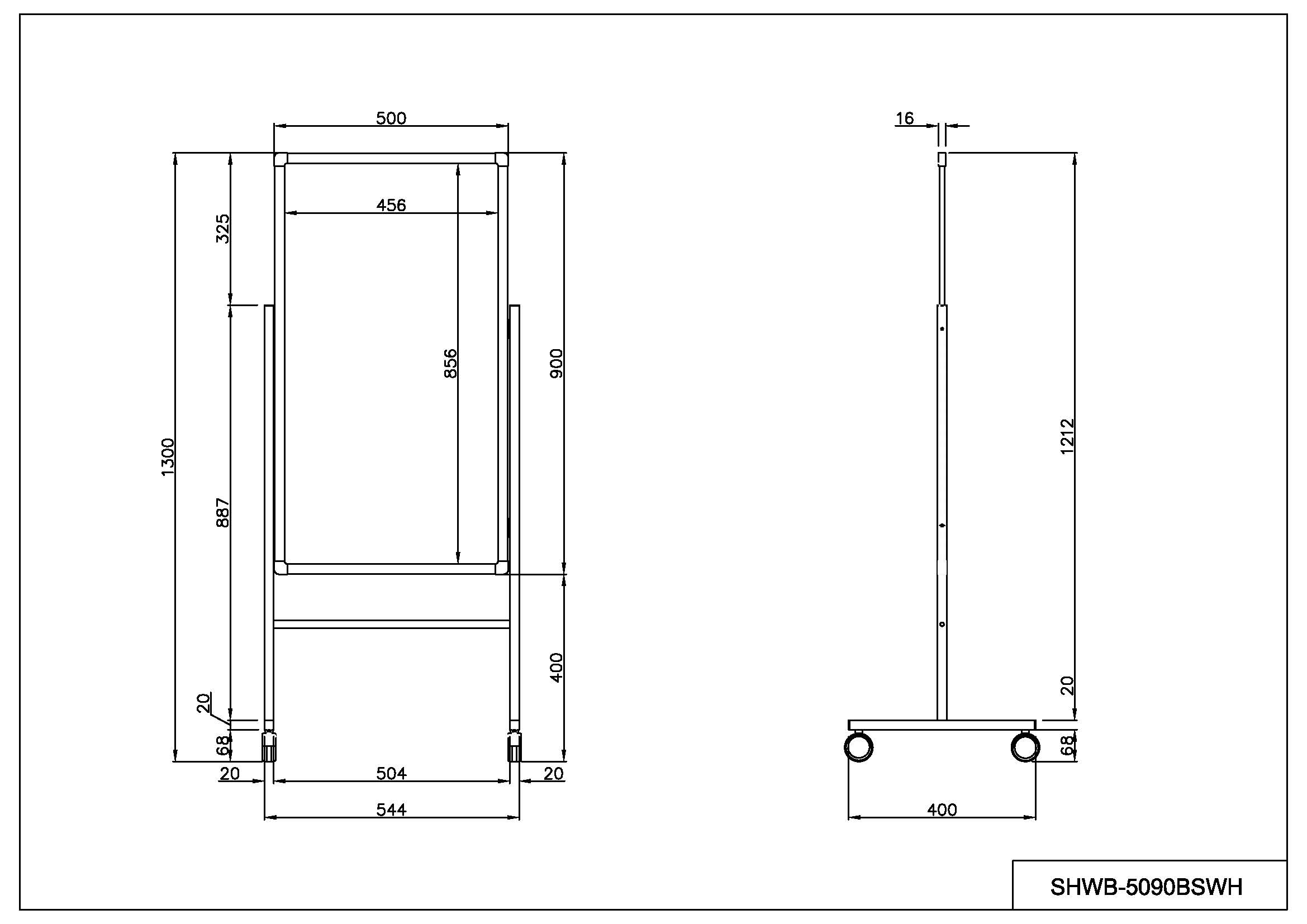 【法人様限定】送料無料 ホワイトボード案内板 500×900 両面 ホワイト - 画像 (3)