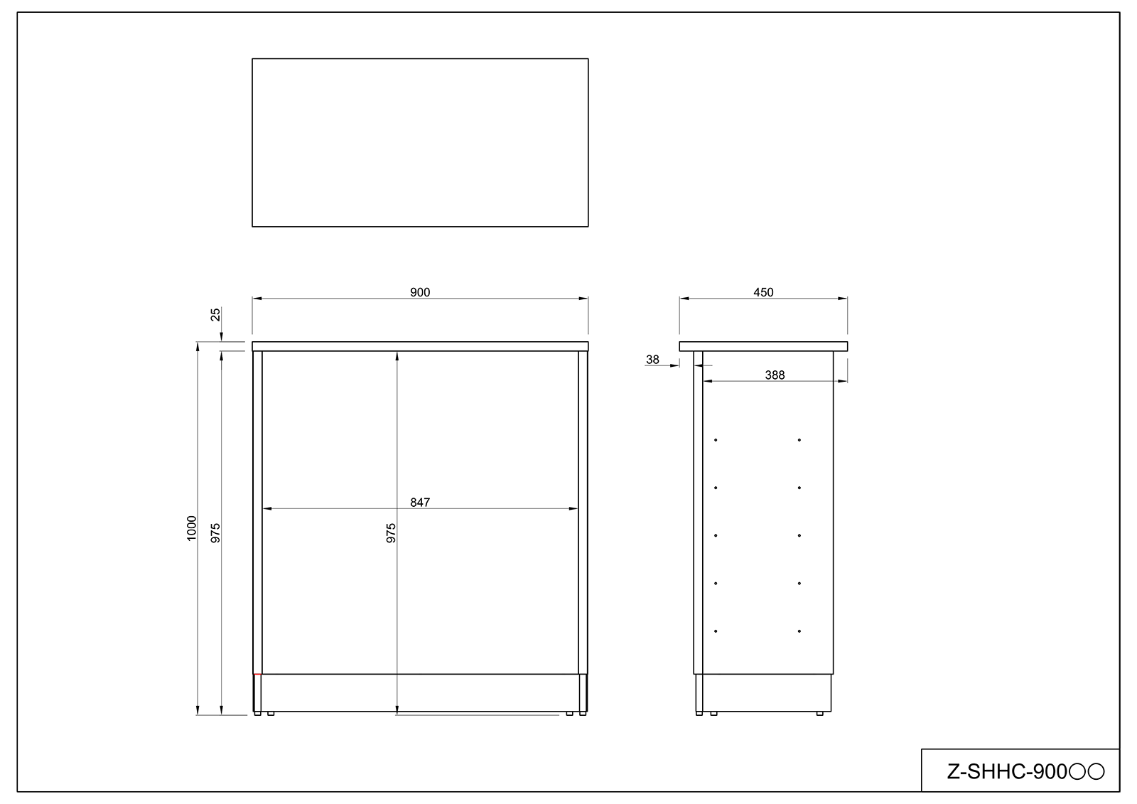 【法人様限定】送料無料 ノルム ハイカウンター W900xD450 ダークⅡ Z-SHHC-900DB2 - 画像 (5)