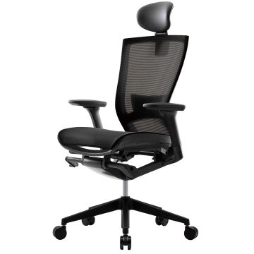 【法人様限定】送料無料 T50air チェア 可動肘 ヘッドレスト ランバー付き ブラック