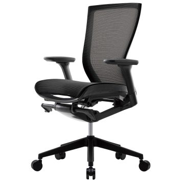 【法人様限定】送料無料 T50air チェア 可動肘付き ブラック