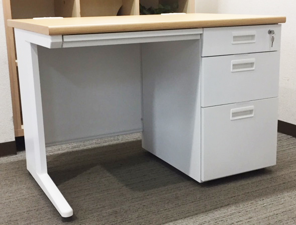 【法人様限定商品】 片袖机 スチールデスク オフィスデスク 片袖デスク 事務デスク スチールデスク 事務机 デスク ワークデスク 鍵付き コードホール W1000 新品片袖机 【新品オフィス家具】【新品】 - 画像 (3)