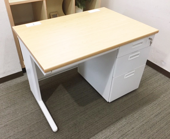 【法人様限定商品】 片袖机 スチールデスク オフィスデスク 片袖デスク 事務デスク スチールデスク 事務机 デスク ワークデスク 鍵付き コードホール W1000 新品片袖机 【新品オフィス家具】【新品】 - 画像 (5)