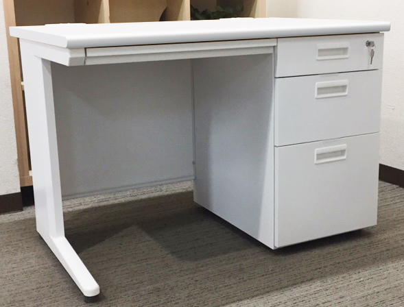 【法人様限定商品】 片袖机 スチールデスク オフィスデスク 片袖デスク 事務デスク スチールデスク 事務机 デスク ワークデスク 鍵付き コードホール W1000 新品片袖机 【新品オフィス家具】【新品】 - 画像 (2)