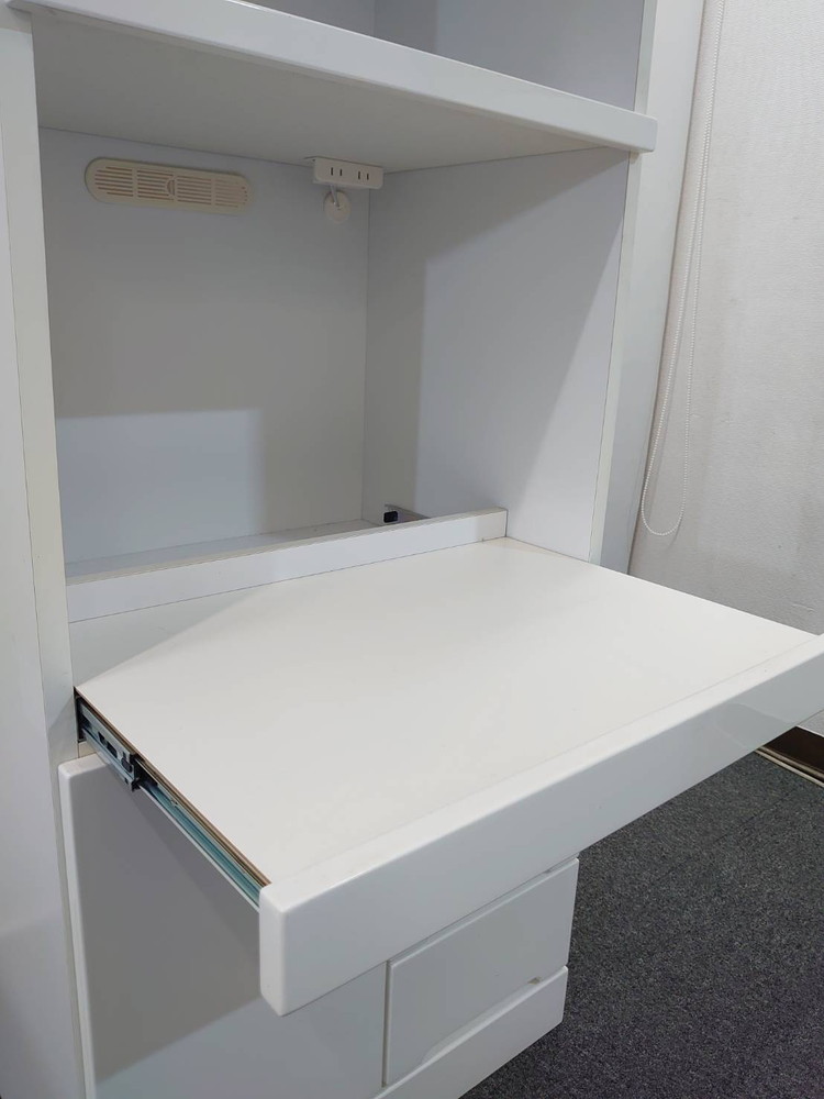 オフィス用 キッチンキャビネット キッチン書庫 食器棚 ビジネスキッチン ティーキャビネット 食器収納ユニット キッチンカウンター オフィスキッチン レンジ台【中古オフィス家具】【中古】 - 画像 (5)