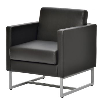 【法人様限定】送料無料 ループ脚ソファ 1人掛け ブラック