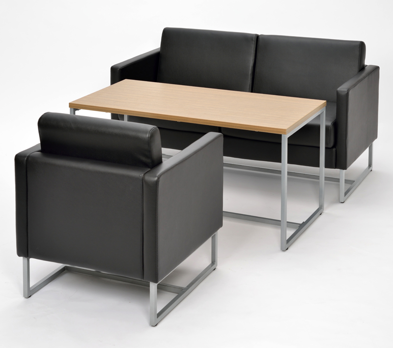 【法人様限定】送料無料 ループ脚ソファ 2人掛け ブラック - 画像 (6)