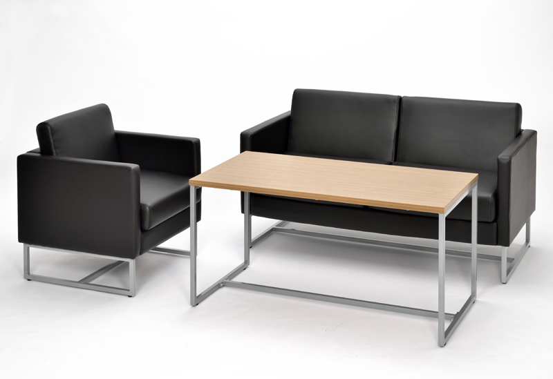 【法人様限定】送料無料 ループ脚ソファ 2人掛け ブラック - 画像 (7)