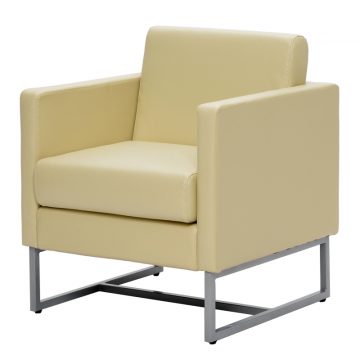 【法人様限定】送料無料 ループ脚ソファ 1人掛け ホワイト