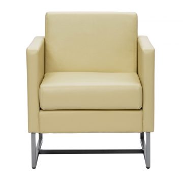 【法人様限定】送料無料 ループ脚ソファ 1人掛け ホワイト - 画像 (2)