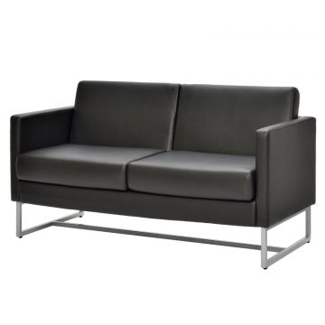 【法人様限定】送料無料 ループ脚ソファ 2人掛け ブラック