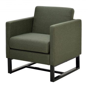 【法人様限定】送料無料 スクエアソファ ファブリック 1人掛け グリーン