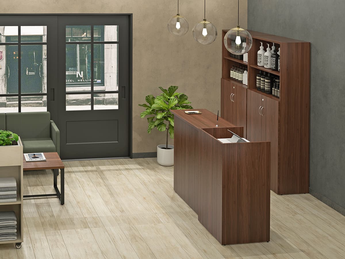 【法人様限定】送料無料 可動棚ハイシェルフⅡ 共通扉付き DMJウォルナットⅡ - 画像 (7)