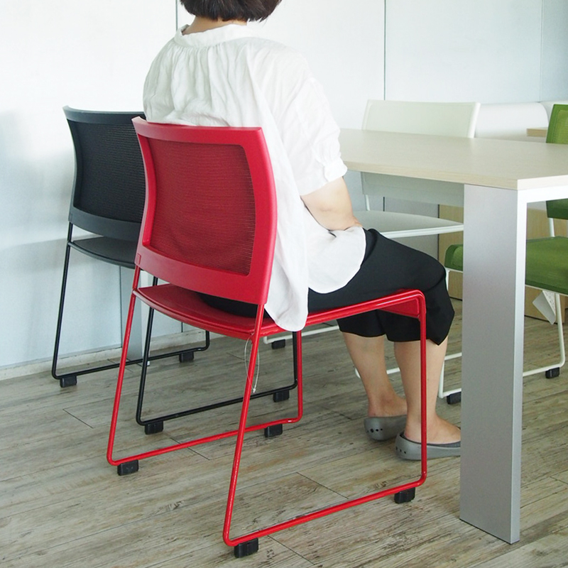 【法人様限定】送料無料 ループ脚チェア BONUM グリーン - 画像 (6)