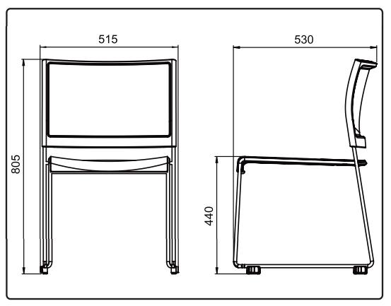 【法人様限定】送料無料 ループ脚チェア BONUM グリーン - 画像 (4)