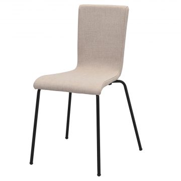 【法人様限定】送料無料 ファブリックチェア ベージュⅡ ブラック脚