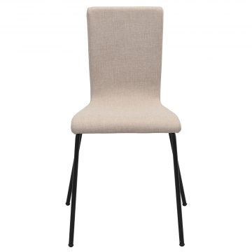 【法人様限定】送料無料 ファブリックチェア ベージュⅡ ブラック脚 - 画像 (2)