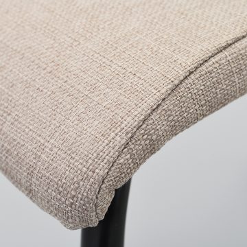 【法人様限定】送料無料 ファブリックチェア ベージュⅡ ブラック脚 - 画像 (3)