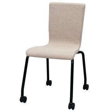 【法人様限定】送料無料 *ファブリックキャスターチェア ベージュ ブラック脚