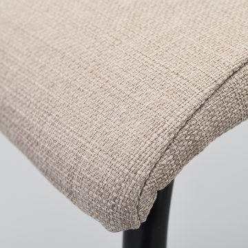 【法人様限定】送料無料 *ファブリックキャスターチェア ベージュ ブラック脚 - 画像 (3)