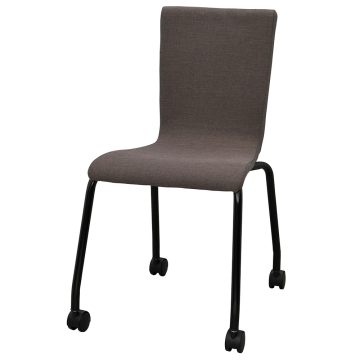 【法人様限定】送料無料 *ファブリックキャスターチェア ブラウン ブラック脚