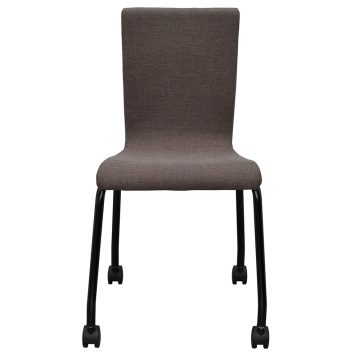 【法人様限定】送料無料 *ファブリックキャスターチェア ブラウン ブラック脚 - 画像 (2)