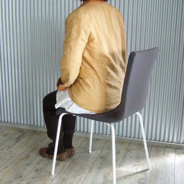 【法人様限定】送料無料 ファブリックチェア チャコールグレー - 画像 (4)