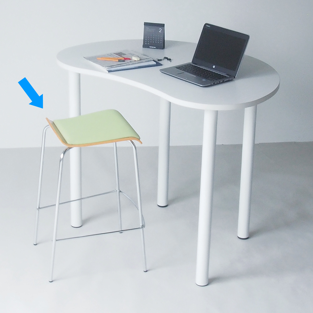 【法人様限定】送料無料 ローバックハイチェア グリーンパッド付き 2脚セット RFC-FPHGNJ-2SET - 画像 (5)