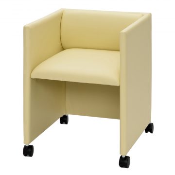 【法人様限定】送料無料 キャスター付応接チェア アイボリー