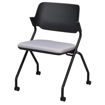 【法人様限定】送料無料 *SYネスティングチェア ブラック 肘無し ファブリック ニュートラルグレー