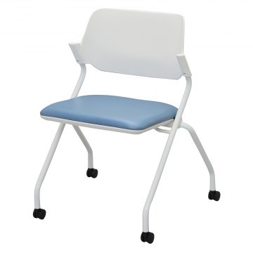 【法人様限定】送料無料 *SYネスティングチェア 肘無し PVC アッシュブルー