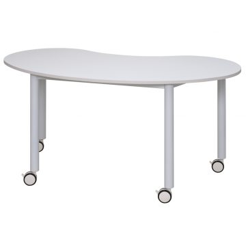 【法人様限定】送料無料 キャスターテーブル ホワイト脚 豆型 ホワイト