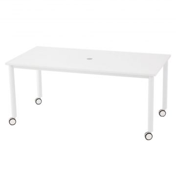 【法人様限定】送料無料 キャスターテーブル ホワイト脚 W1600×D800 ホワイト