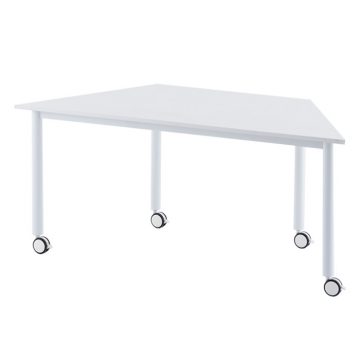 【法人様限定】送料無料 キャスターテーブル ホワイト脚 台形 ホワイト