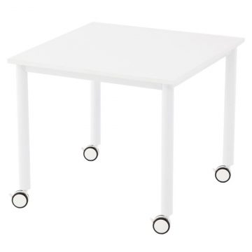 【法人様限定】送料無料 キャスターテーブル ホワイト脚 W800×D800 ホワイト